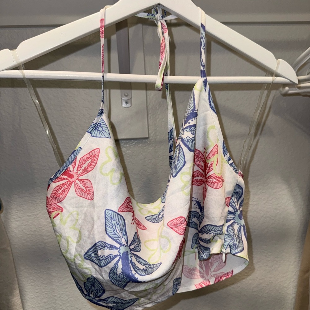 Floral Halter Crop Top